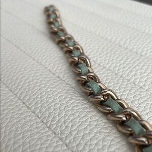 Gold and Green Chain Bracelet